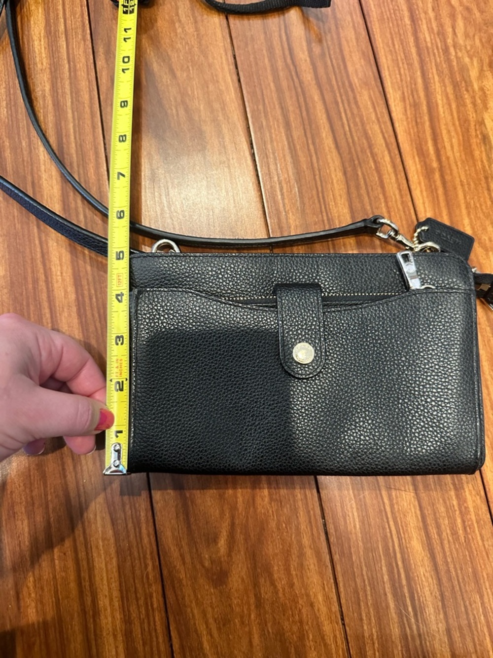 Coach Black Crossbody Wallet Purse - Classic Leather Look - Picture 9 of 10